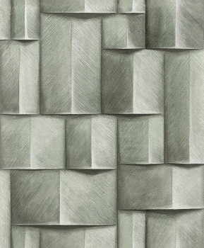 Grafikus tapéta, zöld, 3D hatás, 35378, Timber, Marburg