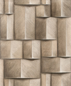 Grafikus tapéta, barna, 3D hatás, 35388, Timber, Marburg