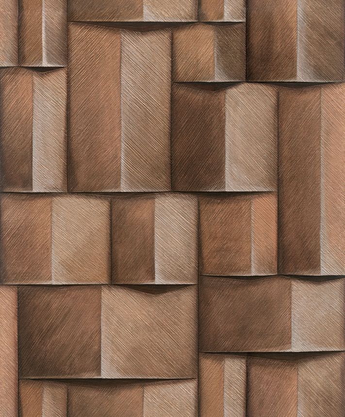 Grafikus tapéta, barna, 3D hatás, 35399, Timber, Marburg