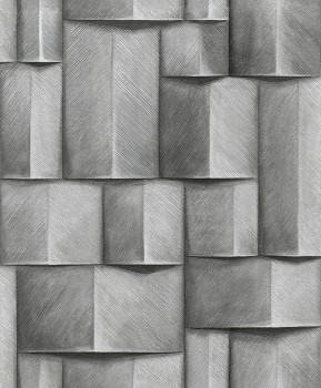 Grafikus tapéta, szürke, 3D hatás, 35381, Timber, Marburg