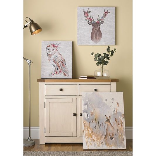 Frameless picture 105387, Watercolor Floral Stag, Deer, Wall Art, Graham & Brown