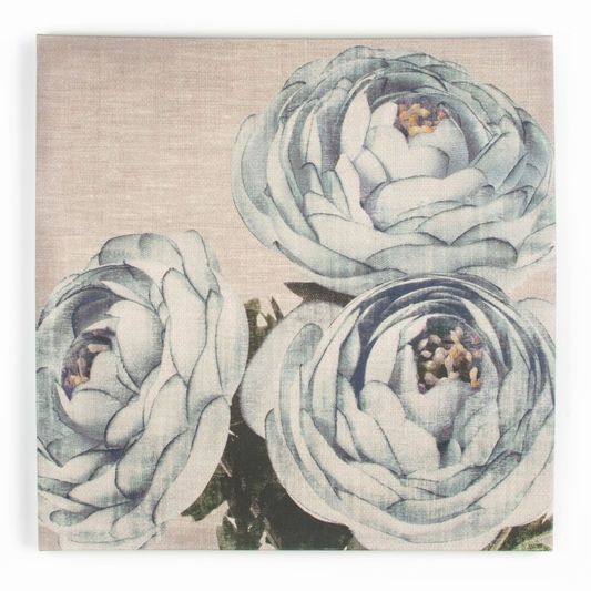 Frameless painting Peonies, Teal Floral Trio 41-714, Wall Art, Graham Brown