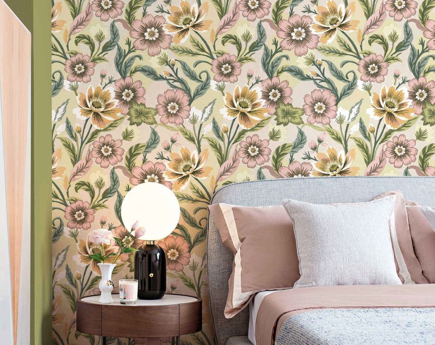 Tapéta, szürke-bézs, virágok, 2012, Rio, Parato by Cristiana Masi