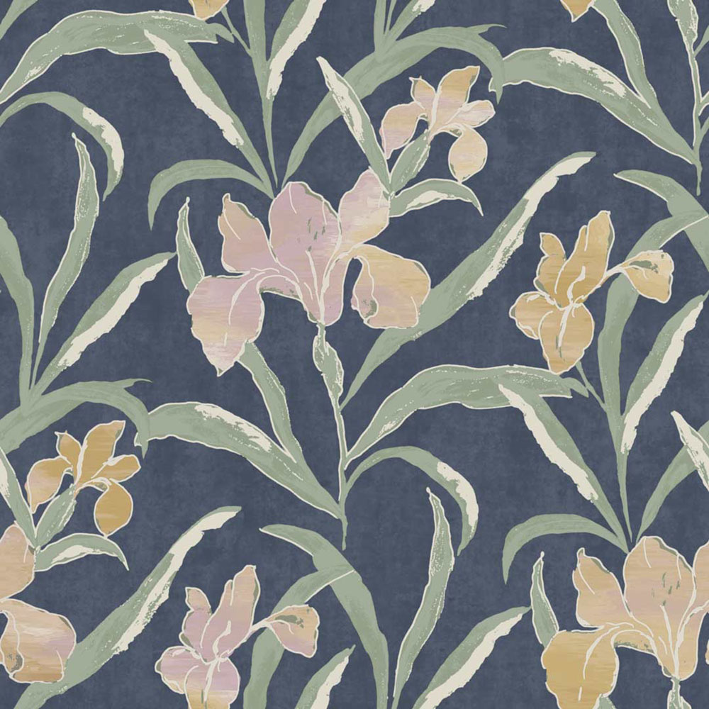 Tapéta, kék, virágok, 2025, Rio, Parato by Cristiana Masi