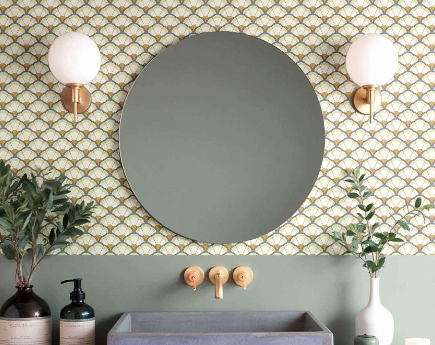 Tapéta, virágok, bézs-kék, 2042, Rio, Parato by Cristiana Masi