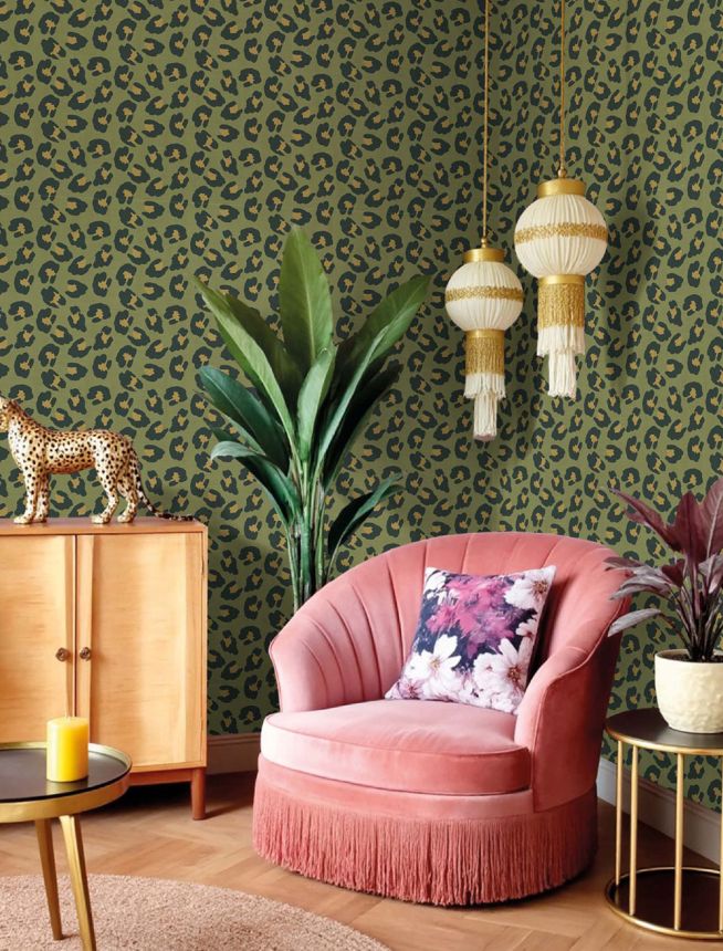 Tapéta, leopárdmintás, zöld, 2047, Rio, Parato by Cristiana Masi