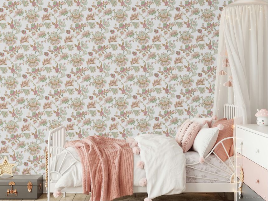 Tapéta, rózsaszín-zöld, virágok, 8300, Blooming Garden 2, Parato by Cristiana Masi