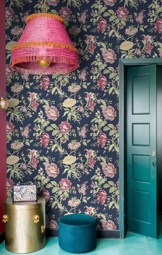 Tapéta, fekete, virágok, 8308, Blooming Garden 2, Parato by Cristiana Masi