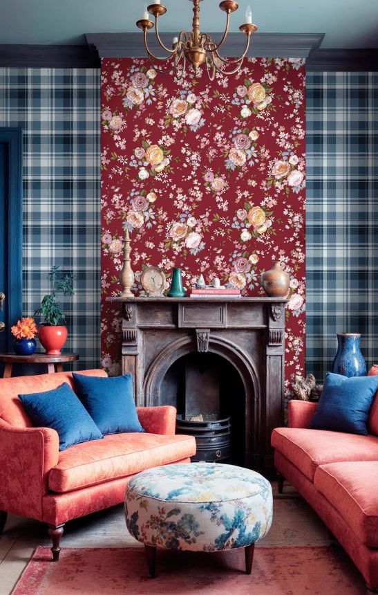 Tapéta, piros, virágok, 8312, Blooming Garden 2, Parato by Cristiana Masi