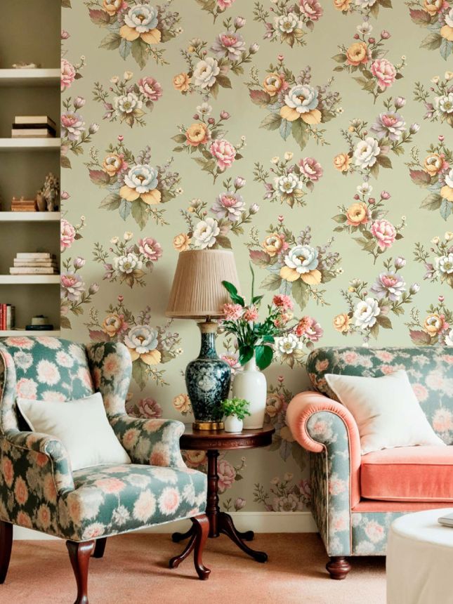 Tapéta, zöld, virágok, 8331, Blooming Garden 2, Parato by Cristiana Masi