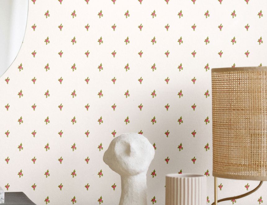 Tapéta, zöld-piros, virágok, 8368, Blooming Garden 2, Parato by Cristiana Masi