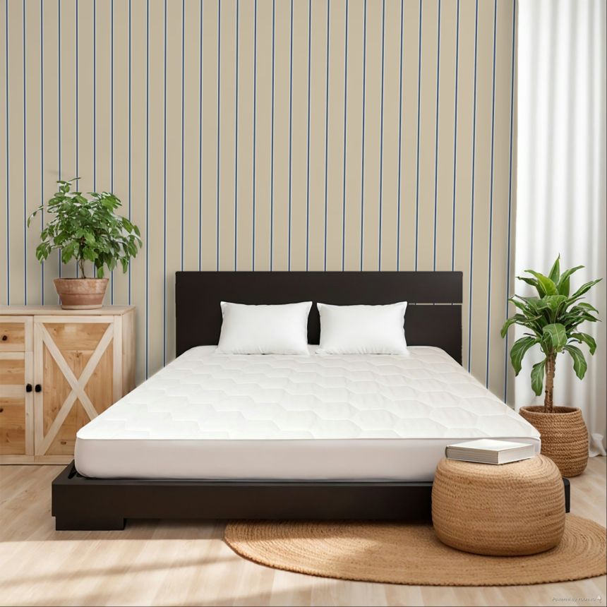 Tapéta, bézs-kék, csíkok, 8382, Blooming Garden 2, Parato by Cristiana Masi