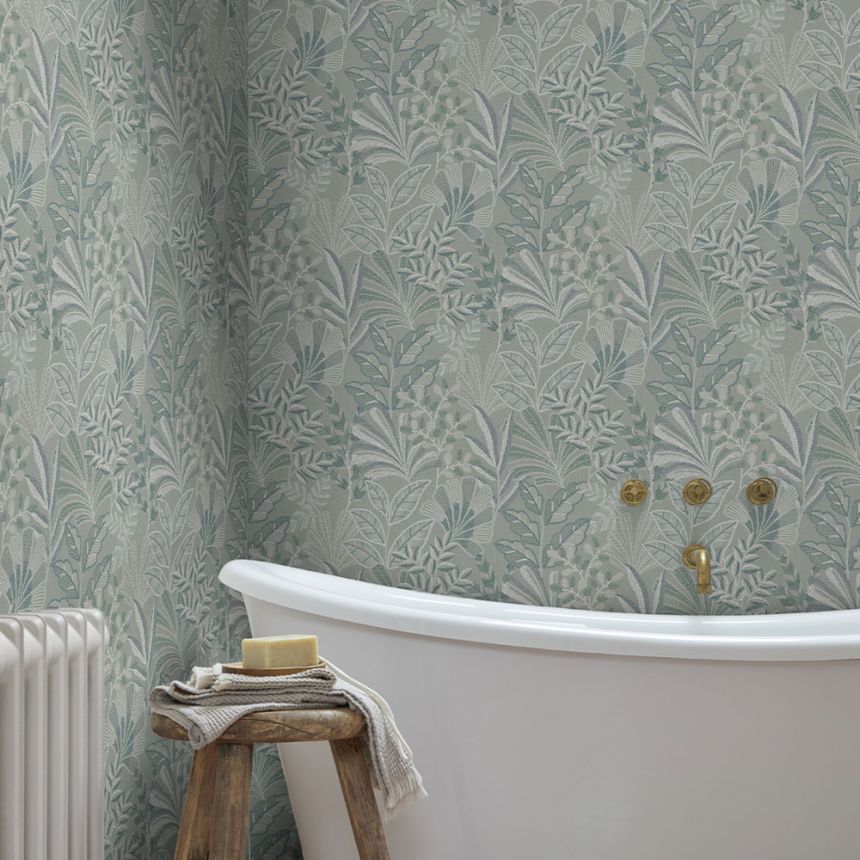 Tapéta, türkiz, levelek, 142322, Jaipur, Graham Brown Premium