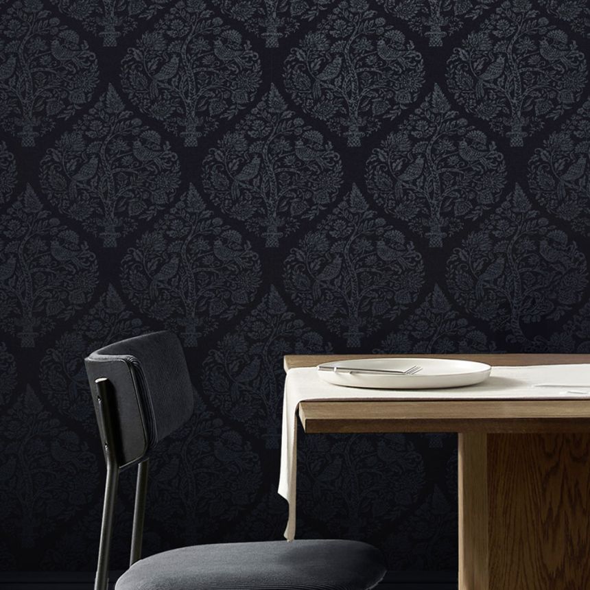 Tapéta, kék, ornamentális minta, 142059, Allurium, Graham Brown Premium