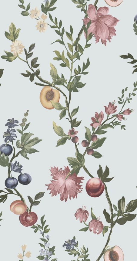 Tapéta, kék, ágak, virágok, 142343, Allurium, Graham Brown Premium