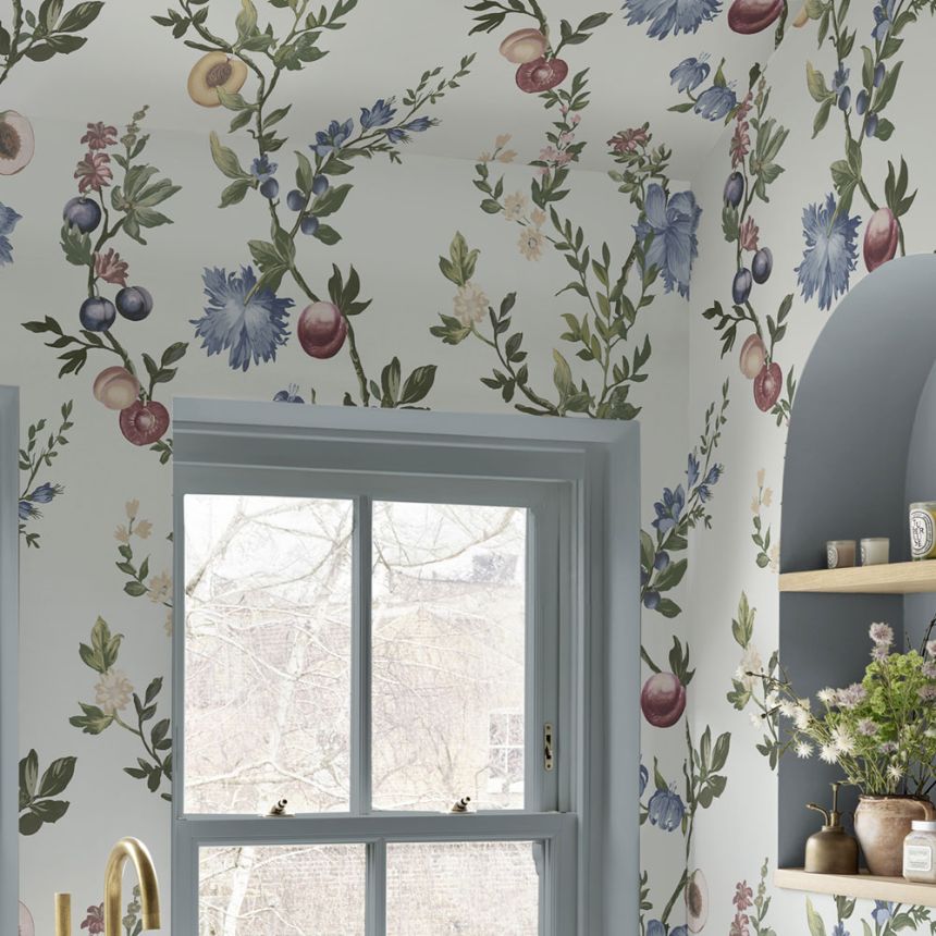 Tapéta, fehér, ágak, virágok, 142344, Allurium, Graham Brown Premium