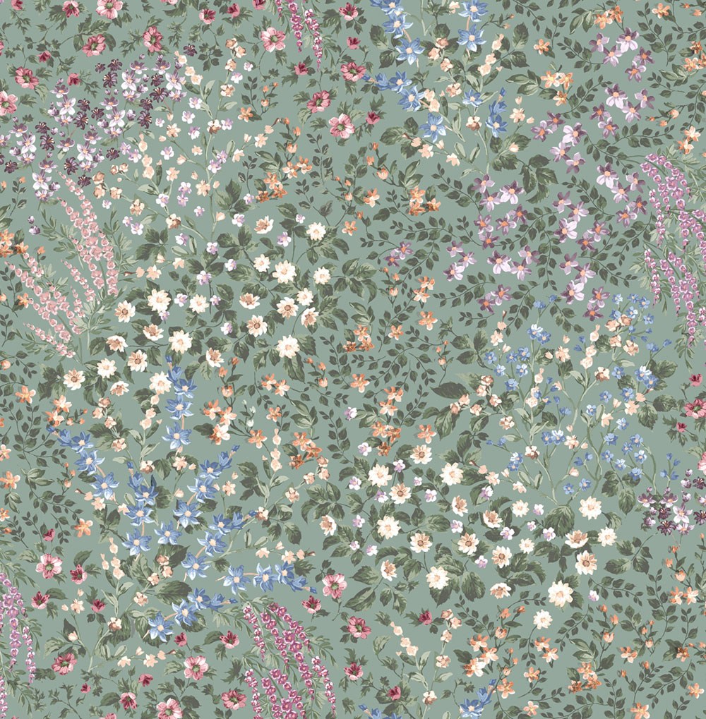 Tapéta, zöld, virágok, 142352, Allurium, Graham Brown Premium