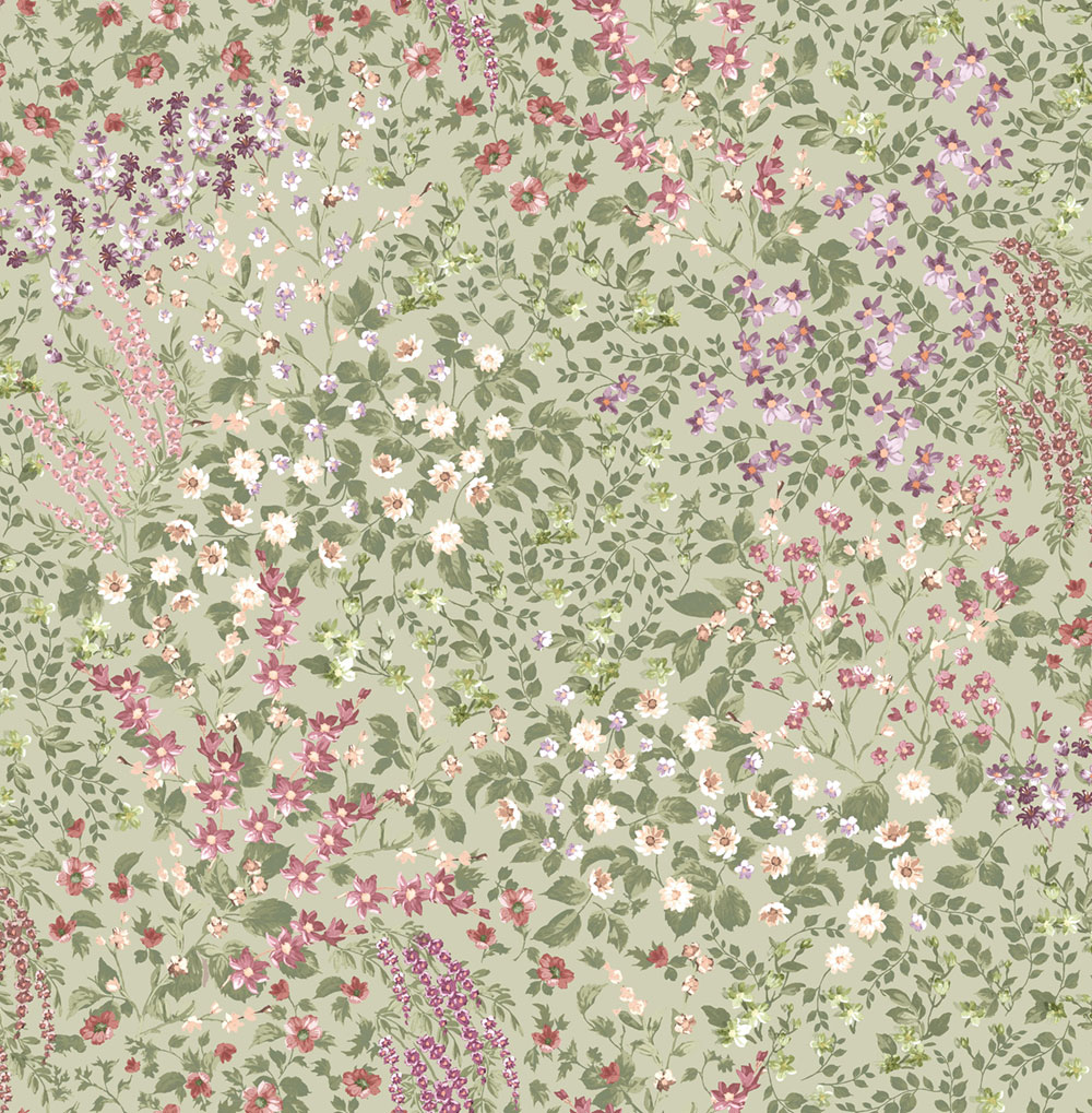 Tapéta, zöld, virágok, 142355, Allurium, Graham Brown Premium