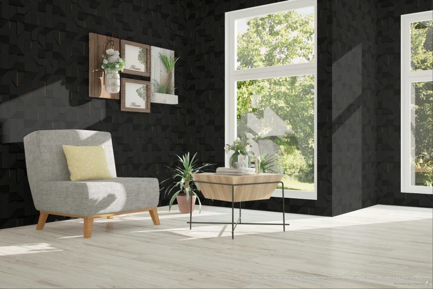 3D tapéta, fekete, geometrikus minta, Z81001, Philipp Plein 2, Zambaiti Parati