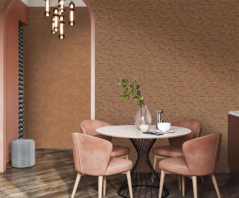 3D tapéta, barna, bézs, geometrikus minta, Z81008, Philipp Plein 2, Zambaiti Parati
