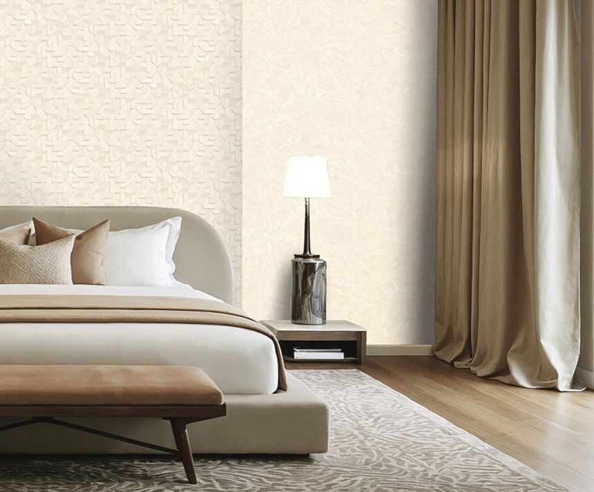 3D tapéta, arany, bézs, geometrikus minta, Z81012, Philipp Plein 2, Zambaiti Parati