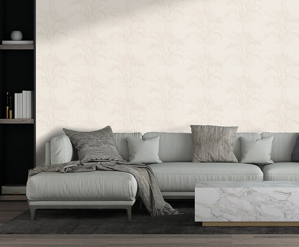 Tapéta, fehér, csíkok, levelek, Z81018, Philipp Plein 2, Zambaiti Parati