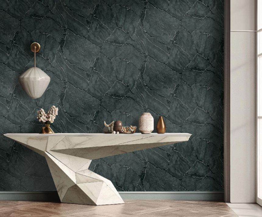 Tapéta, zöld, fekete, márvány hatás, Z81041, Philipp Plein 2, Zambaiti Parati