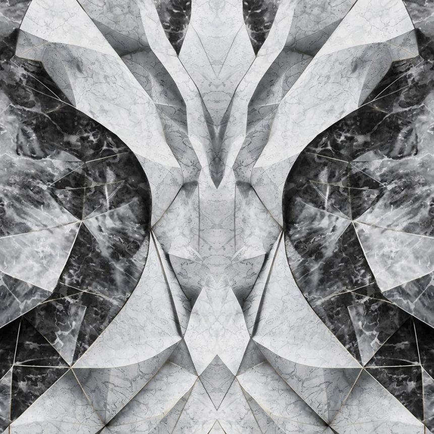 Fotótapéta, fekete, szürke, márvány, formák, Z81068, 3x3 m, Philipp Plein 2, Zambaiti Parati