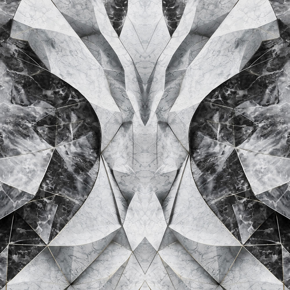 Fotótapéta, fekete, szürke, márvány, formák, Z81068, 3x3 m, Philipp Plein 2, Zambaiti Parati