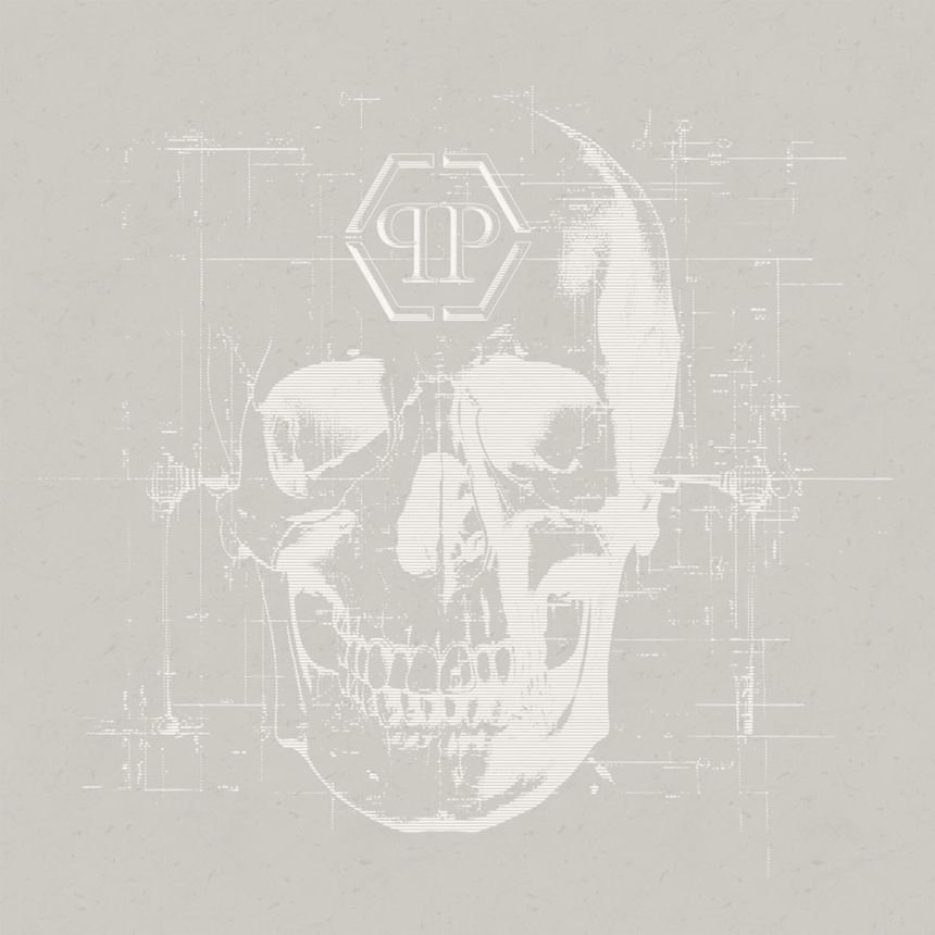 Fotótapéta, bézs, koponya, Z81077, 3x3 m, Philipp Plein 2, Zambaiti Parati