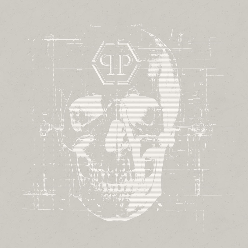 Fotótapéta, bézs, koponya, Z81077, 3x3 m, Philipp Plein 2, Zambaiti Parati