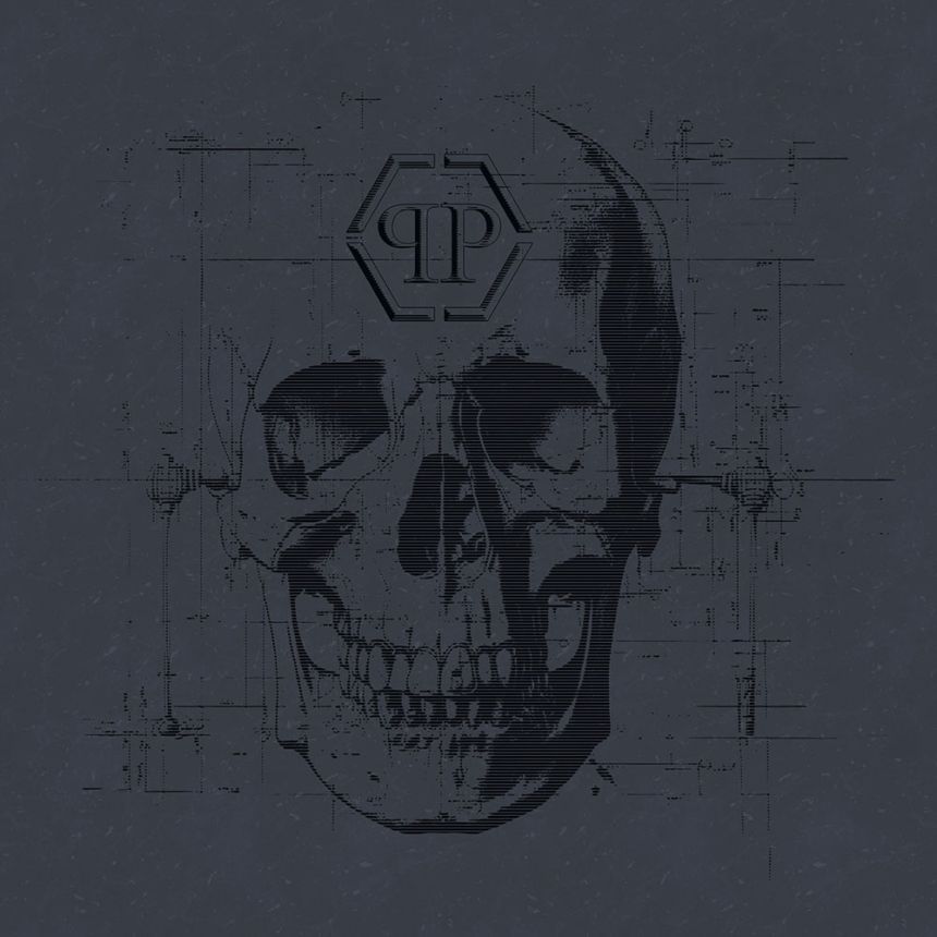 Fotótapéta, fekete, koponya, Z81078, 3x3 m, Philipp Plein 2, Zambaiti Parati