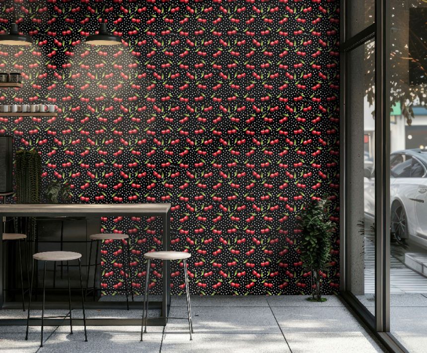 Fotótapéta, fekete, piros, cseresznye, Z81082, Philipp Plein 2, Zambaiti Parati