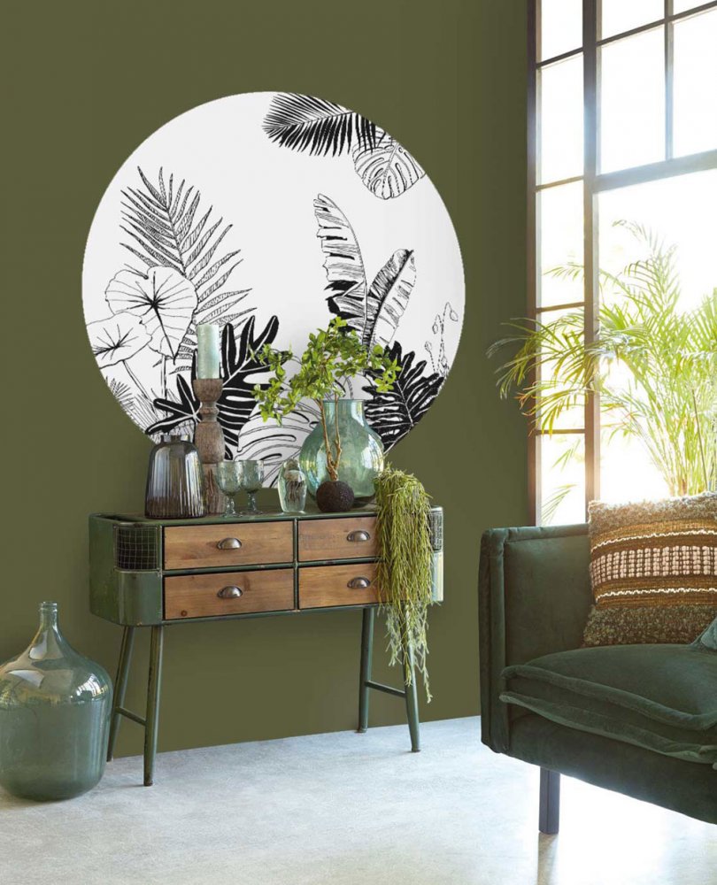 Öntapadó kör-tapéta levelekkel 309143, 150cm, Wallpower Favorites, Eijffinger