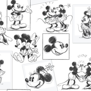 Gyerek papír tapéta 102712, Mickey And Minnie Sketch, Kids@Home 6, Graham & Brown