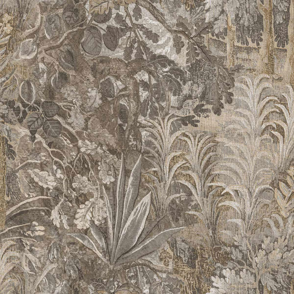 Tapéta, szürke, fekete, növények, levelek, 5821, Jaipur, Parato by Cristiana Masi