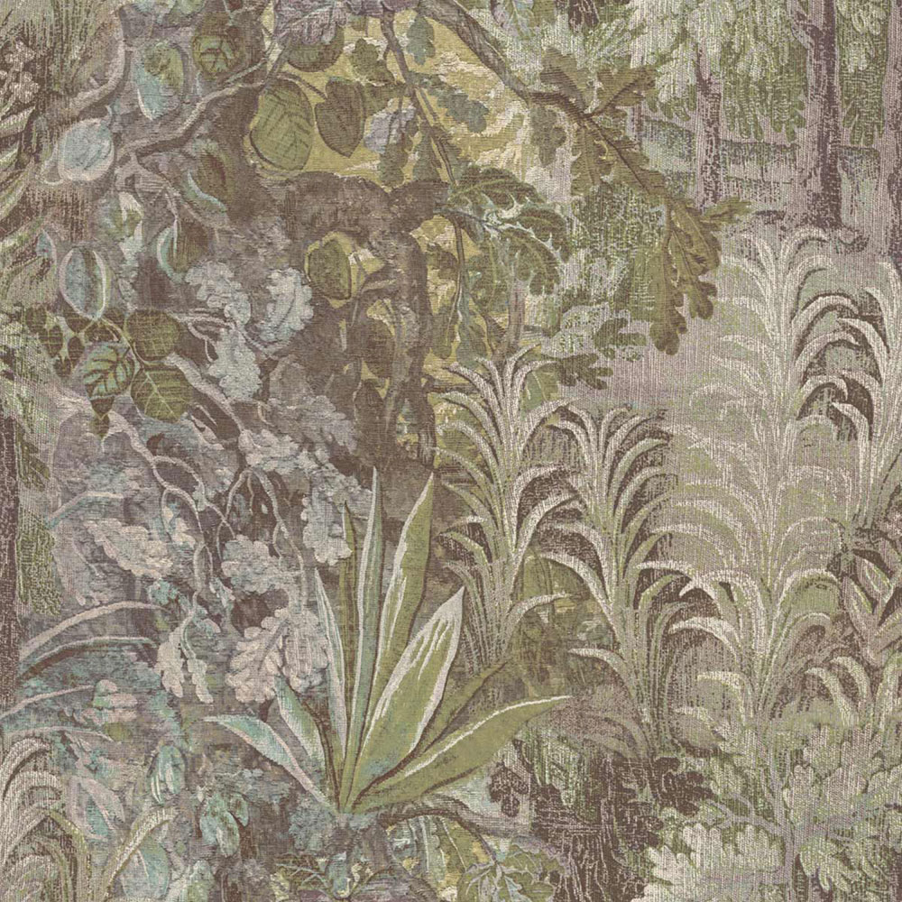Tapéta, zöld, barna, növények, levelek, 5825, Jaipur, Parato by Cristiana Masi