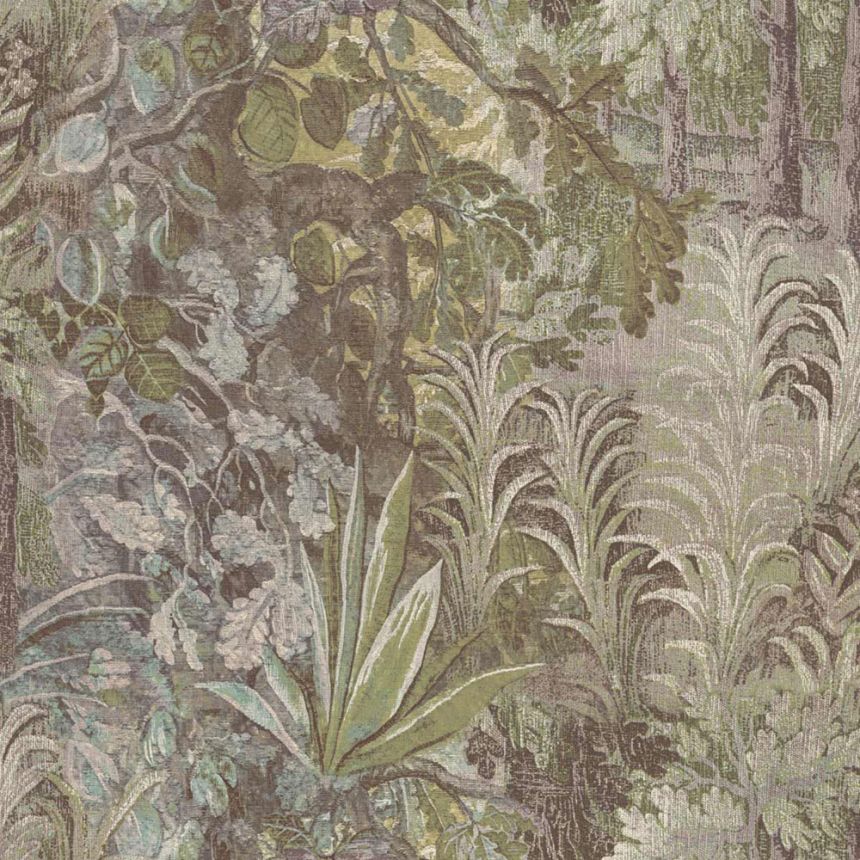 Tapéta, zöld, barna, növények, levelek, 5825, Jaipur, Parato by Cristiana Masi