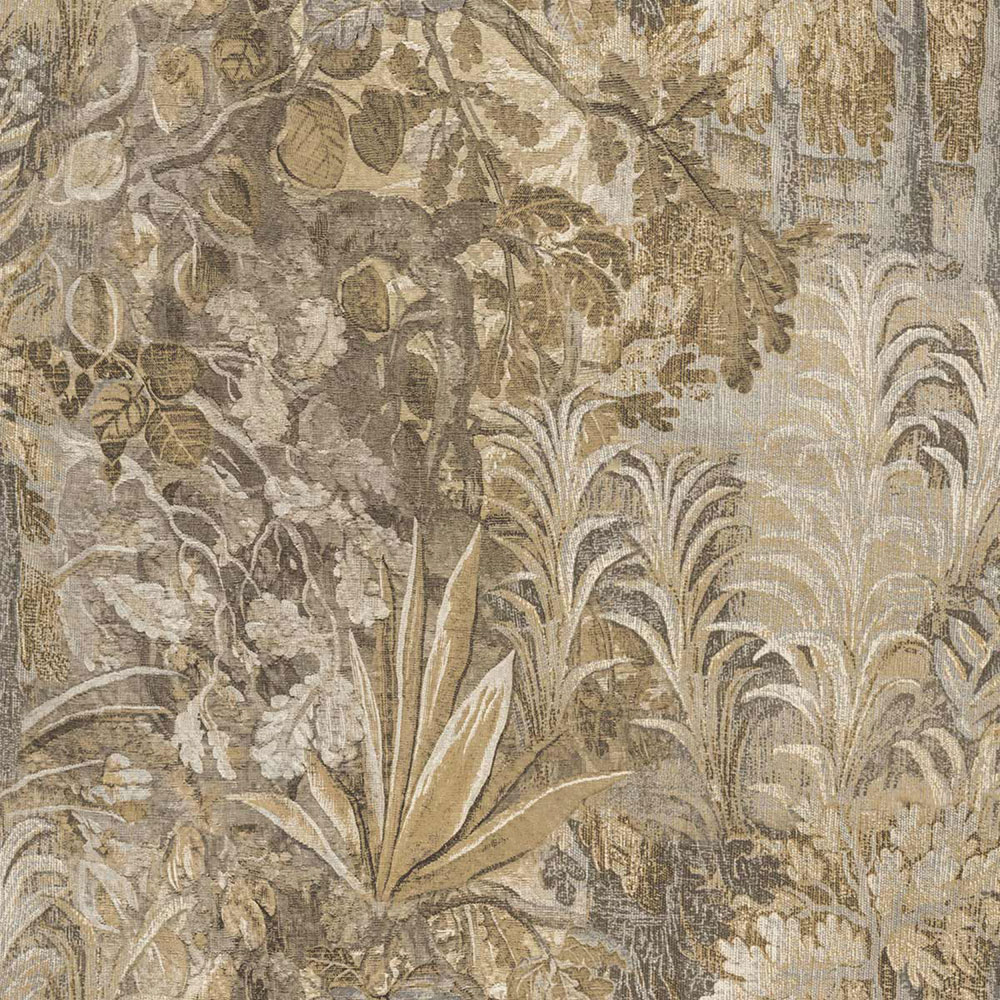 Tapéta, bézs, szürke, növények, levelek, 5829, Jaipur, Parato by Cristiana Masi