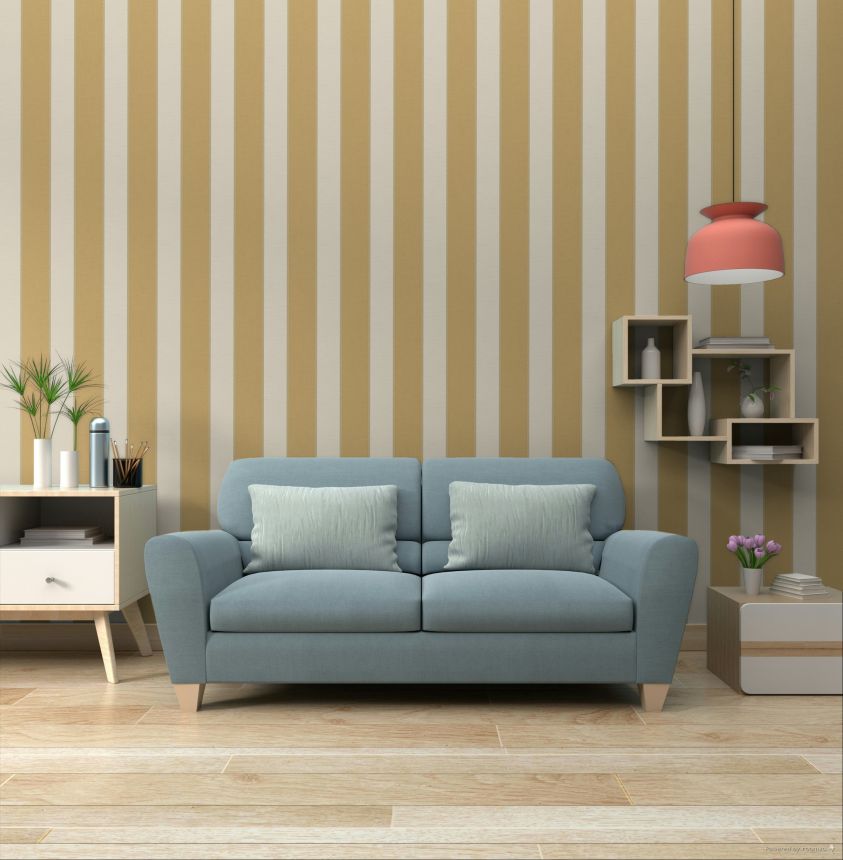 Tapéta, arany-szürke, csíkok, 7753, Agora, Parato by Cristiana Masi
