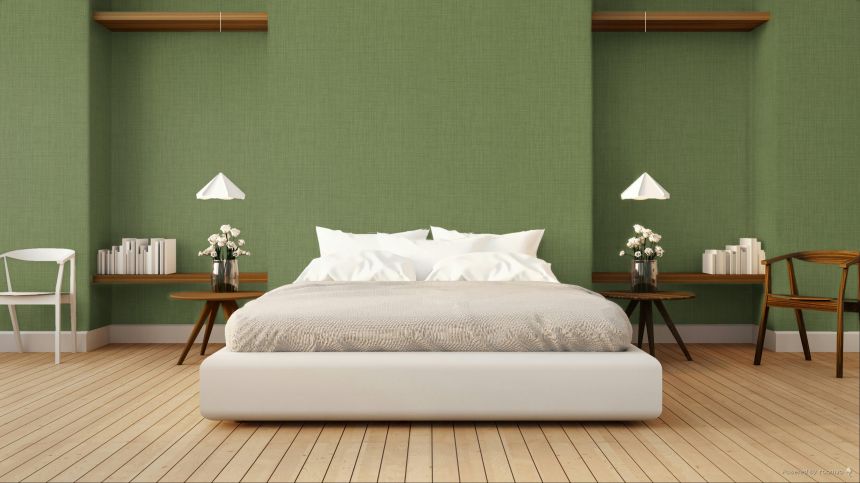 Tapéta, textilhatású, zöld, sárga, IM28026, Imani, Decoprint