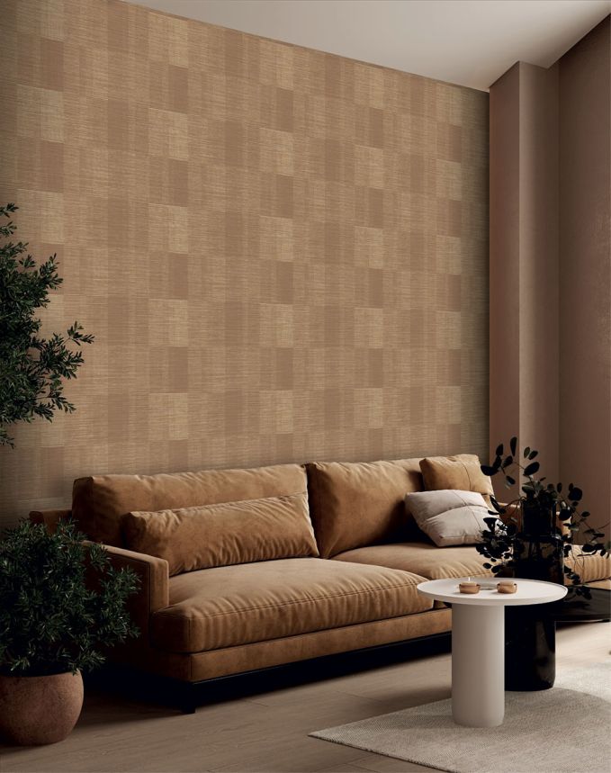 Geometrikus tapéta, narancssárga, barna, IM28031, Imani, Decoprint