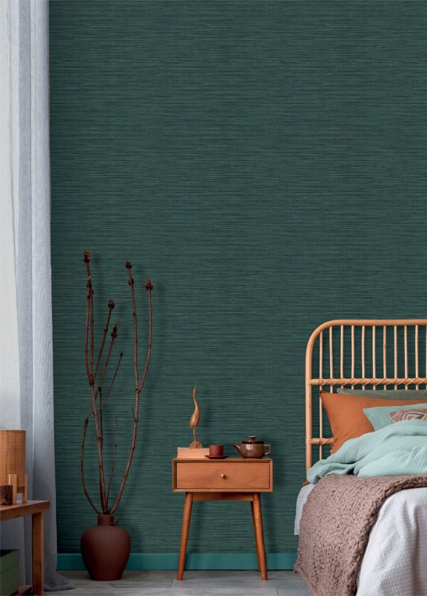 Tapéta, textilhatású, zöld, kék, IM28040, Imani, Decoprint