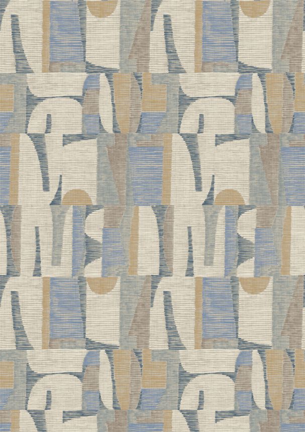 Geometrikus fotótapéta, bézs, kék, IMD28102, Imani, Decoprint