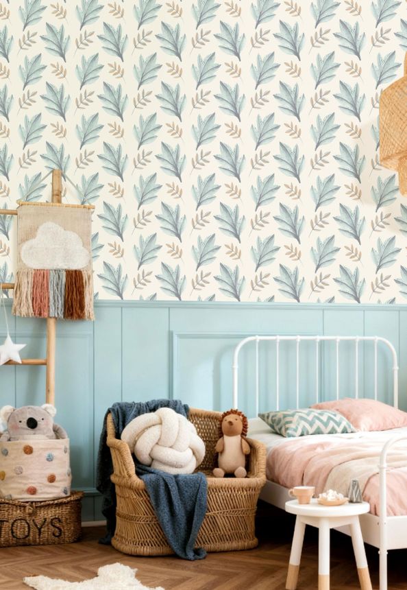 Tapéta, kék, arany, levelek, 4415, Momi, Parato by Cristiana Masi