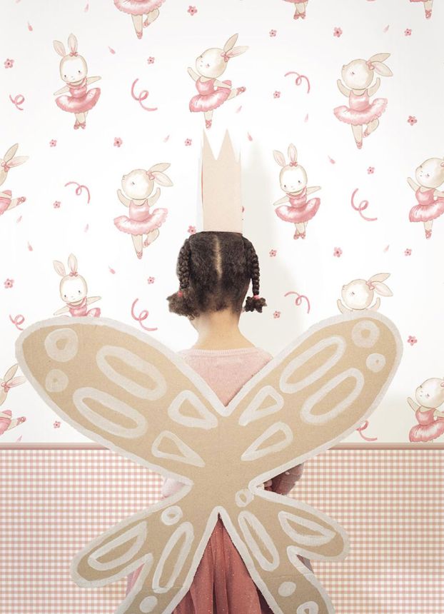 Gyerek tapéta, rózsaszín, bézs, nyuszik, 4430, Momi, Parato by Cristiana Masi