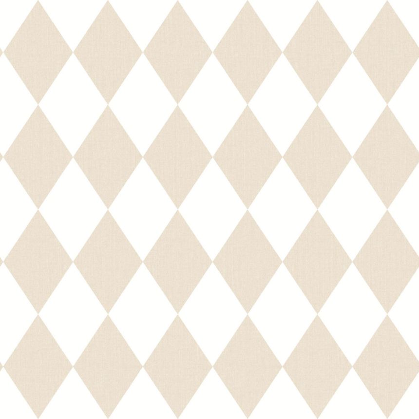 Tapéta, bézs, fehér, rombuszok, 4446, Momi, Parato by Cristiana Masi