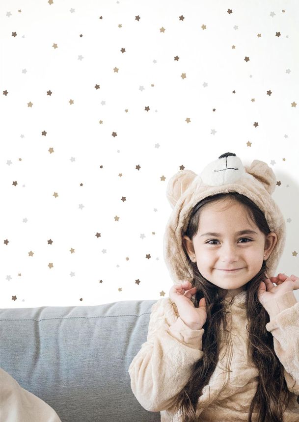 Tapéta, barna, arany, csillagok, 4452, Momi, Parato by Cristiana Masi