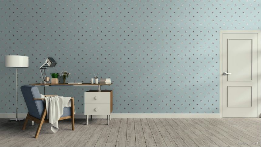 Gyerek tapéta, kék, fekete, focilabdák, 4454, Momi, Parato by Cristiana Masi