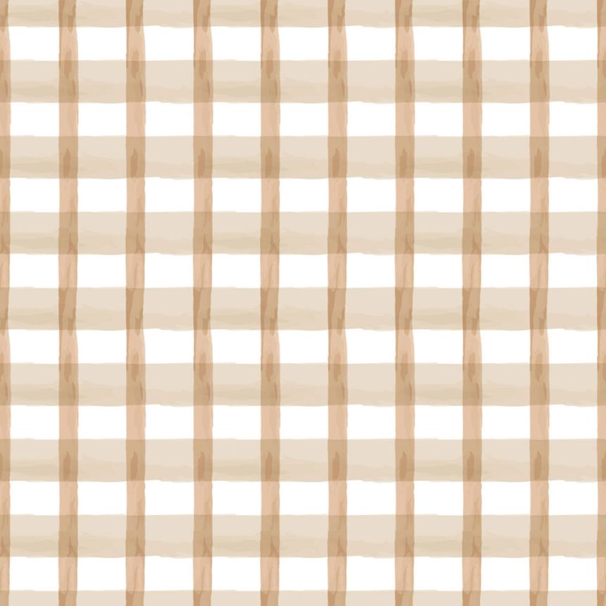 Tapéta, barna, fehér, kockás, 4477, Momi, Parato by Cristiana Masi